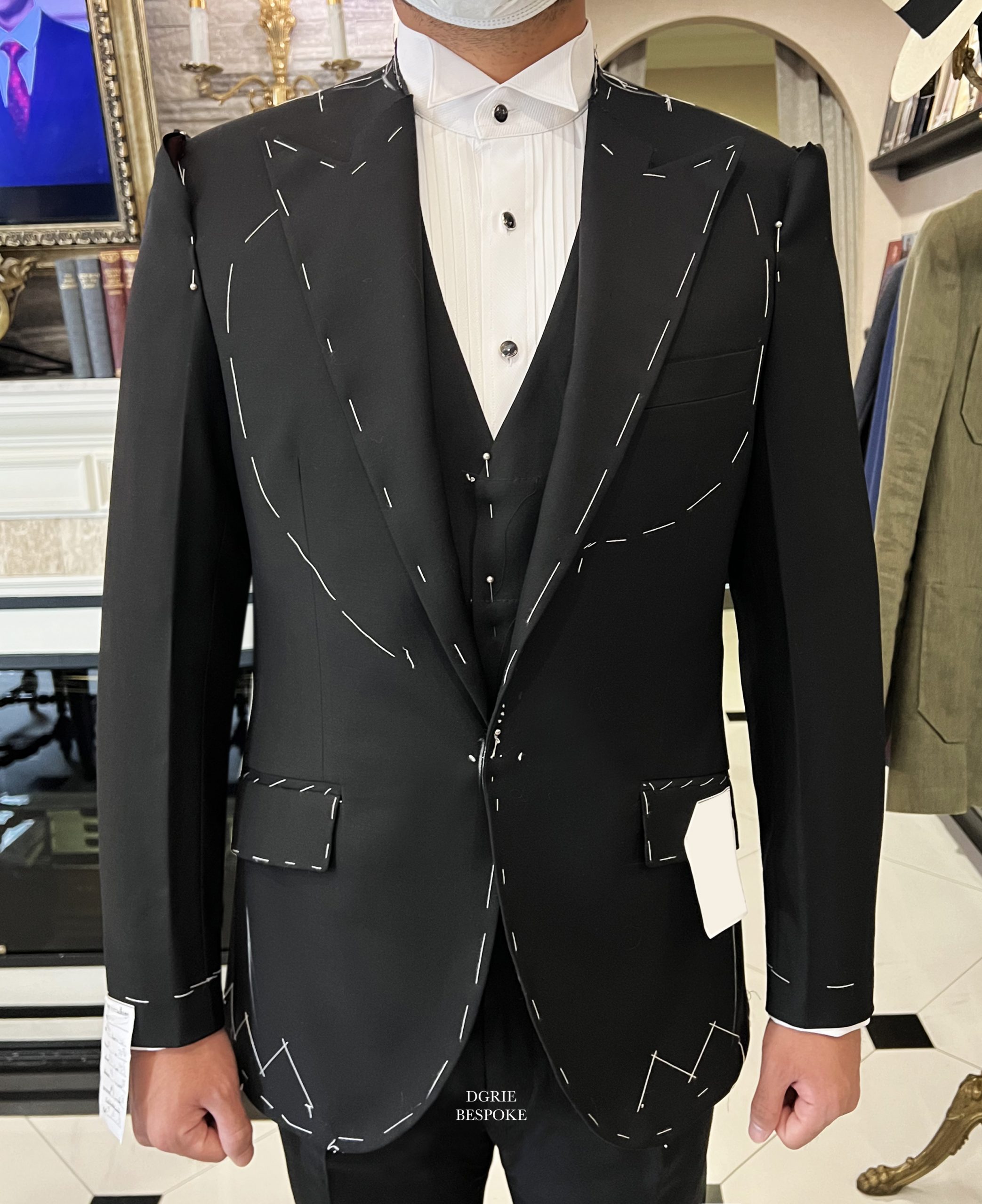 black tuxedo 3 piece suit