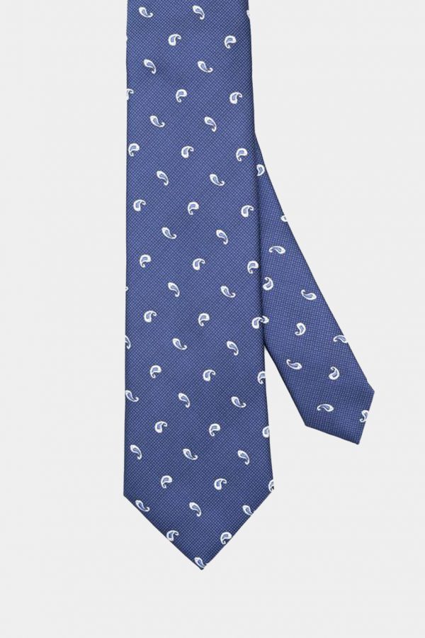 blue mini paisley necktie dgrie