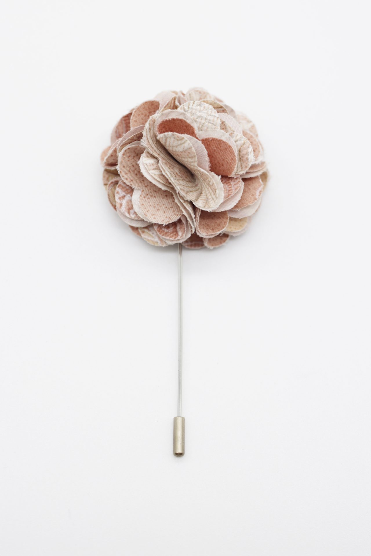 brown printed flower lapel pin dgrie