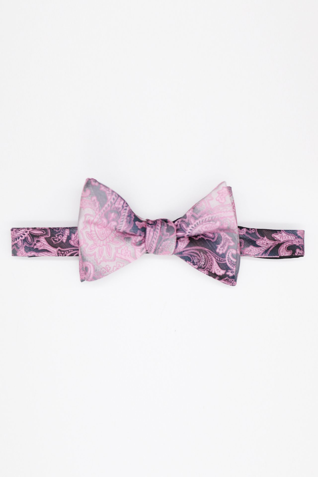 grey paisley pink bowtie dgrie