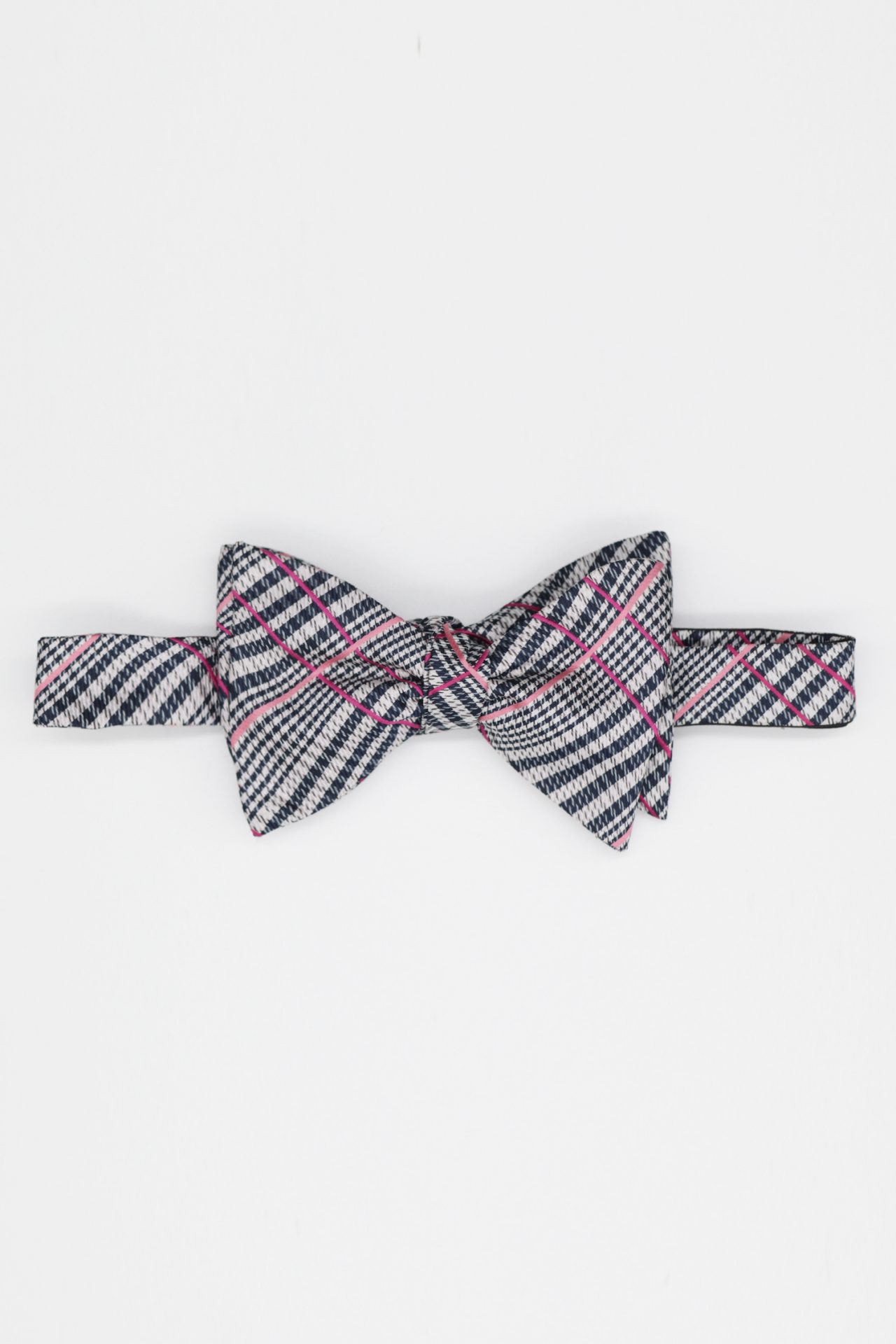 navy and white pin stripe bowtie dgrie