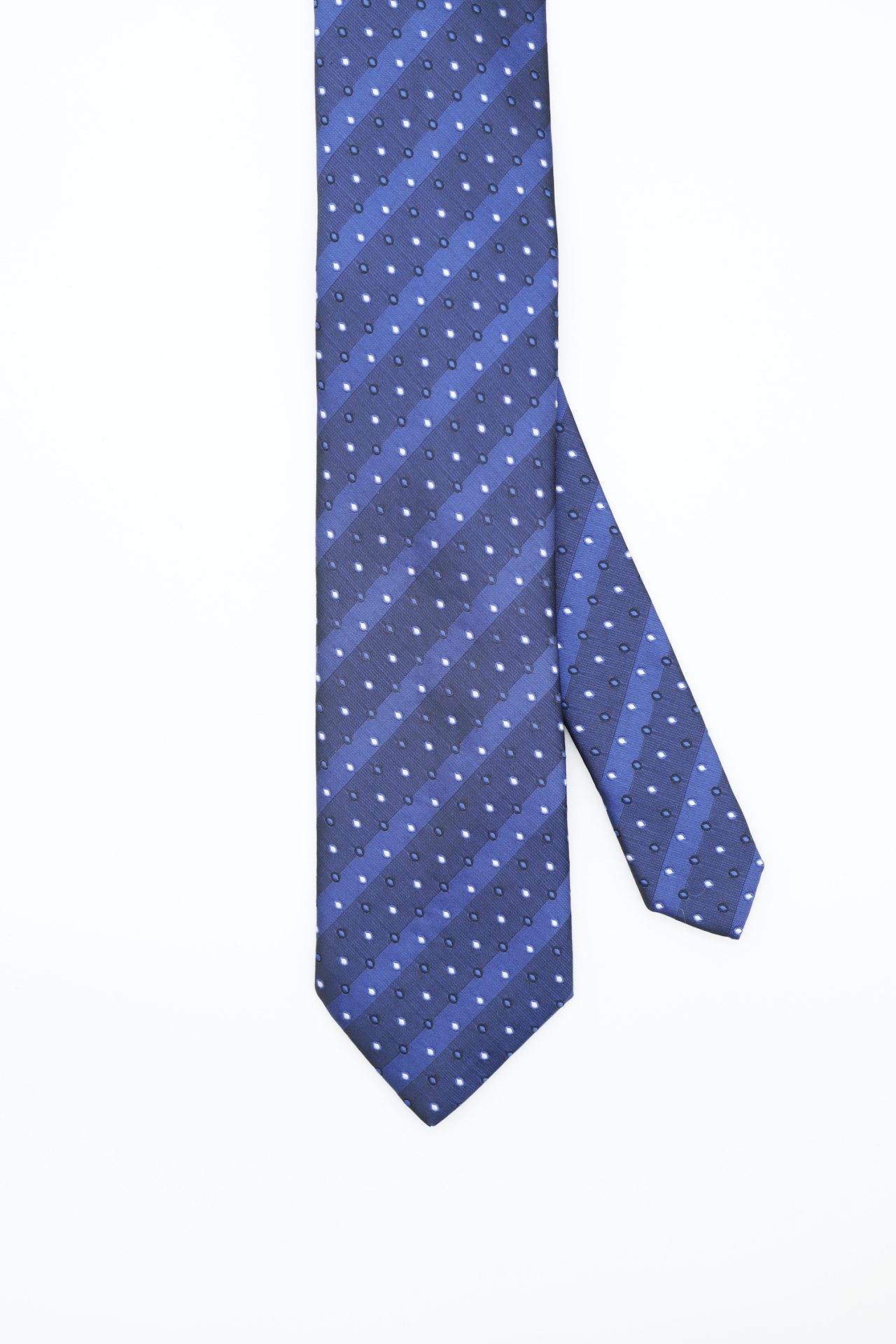 navy dot white and blue necktie dgrie