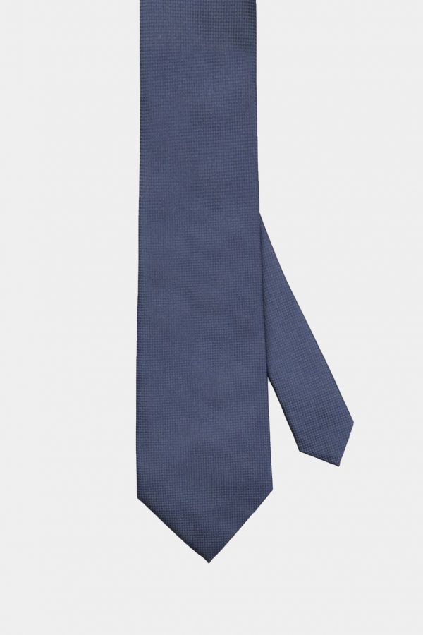 navy texture mini grid necktie dgrie