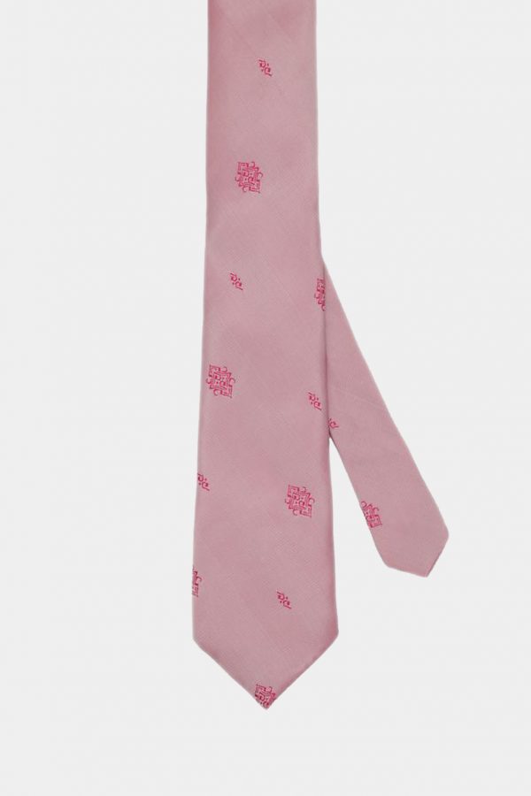 pink silk texture necktie dgrie