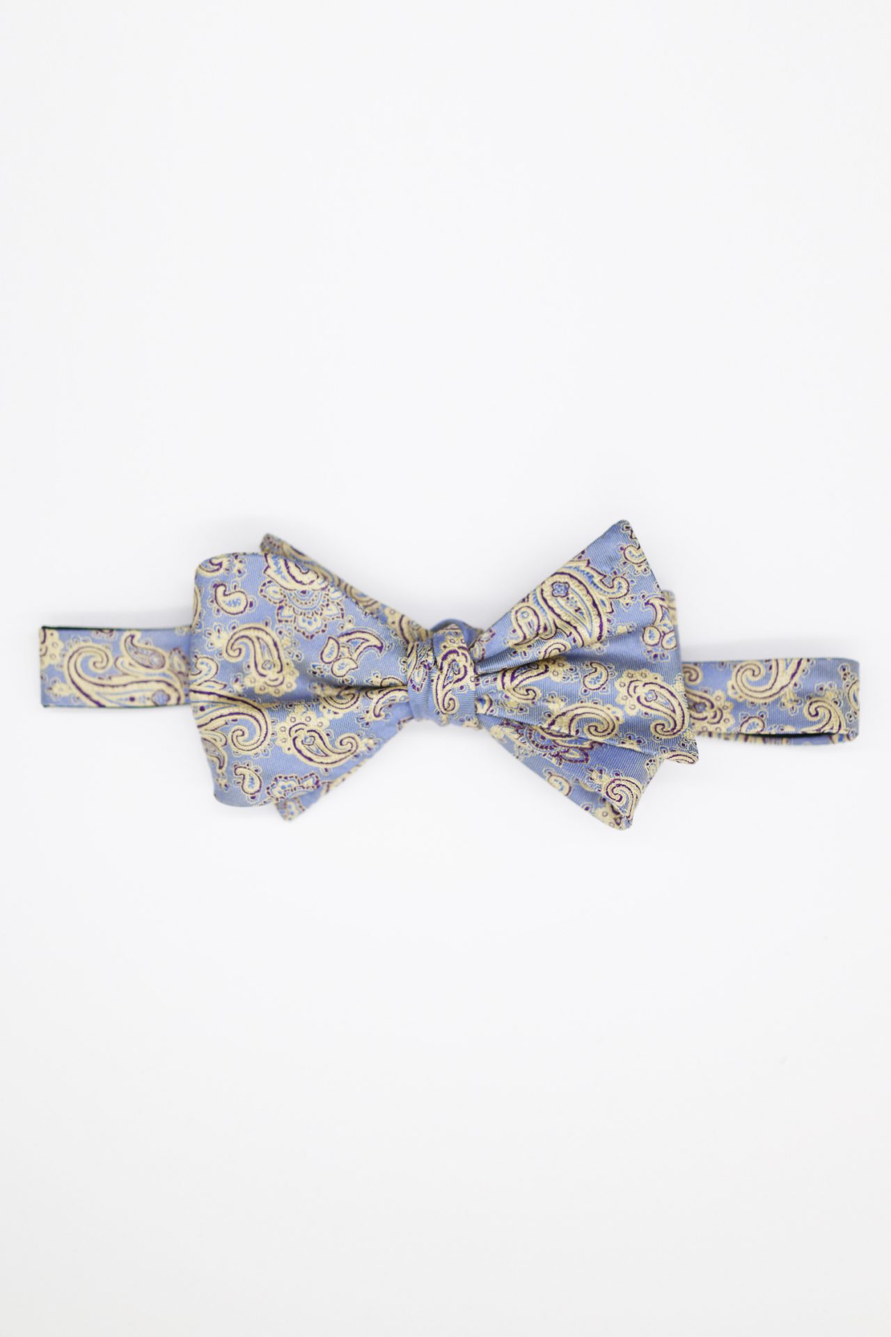 purple paisley gold bowtie dgrie