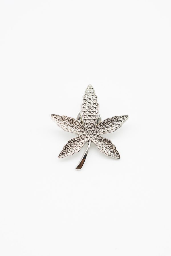 silver cannabis brooch dgrie