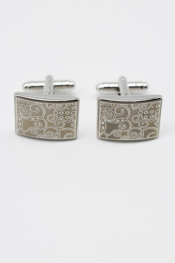 beige graphics cufflink dgrie