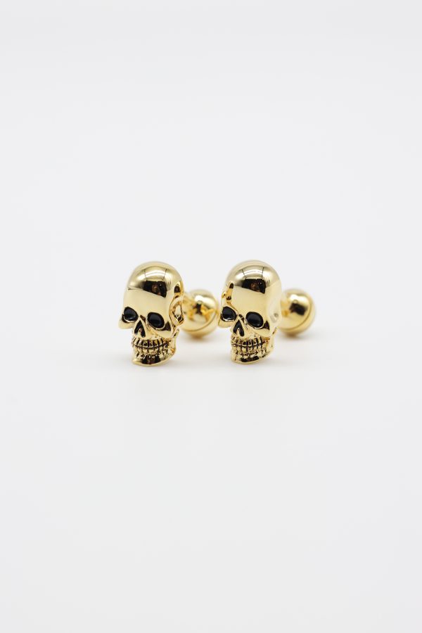 gold cranium cufflink dgrie