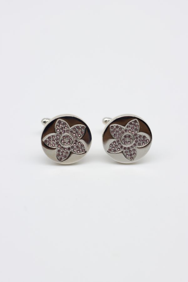 pink flower cufflink dgrie