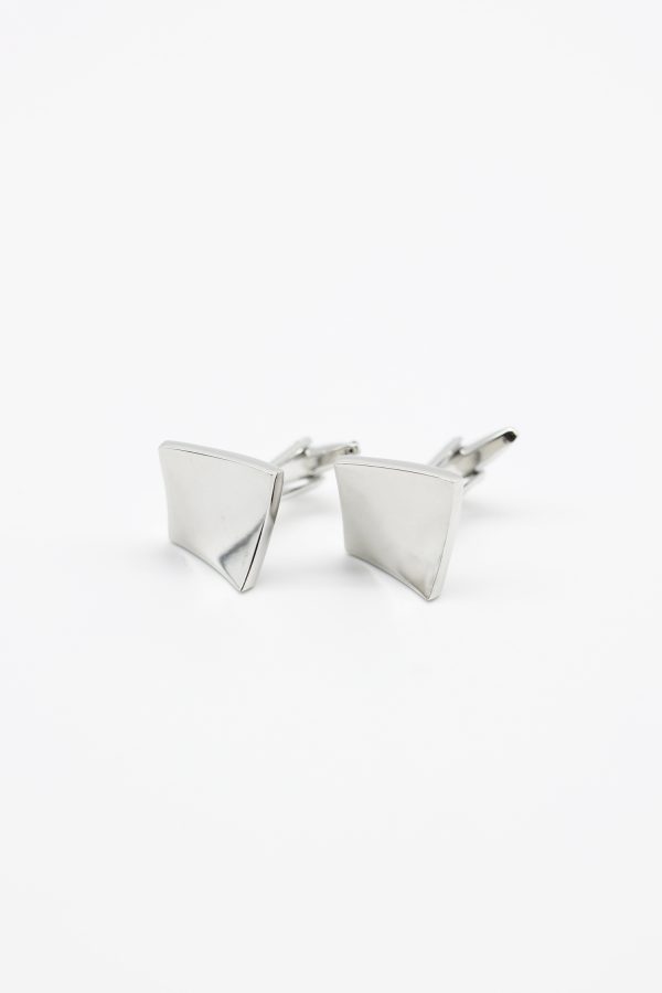 silver bent squares cufflink dgrie