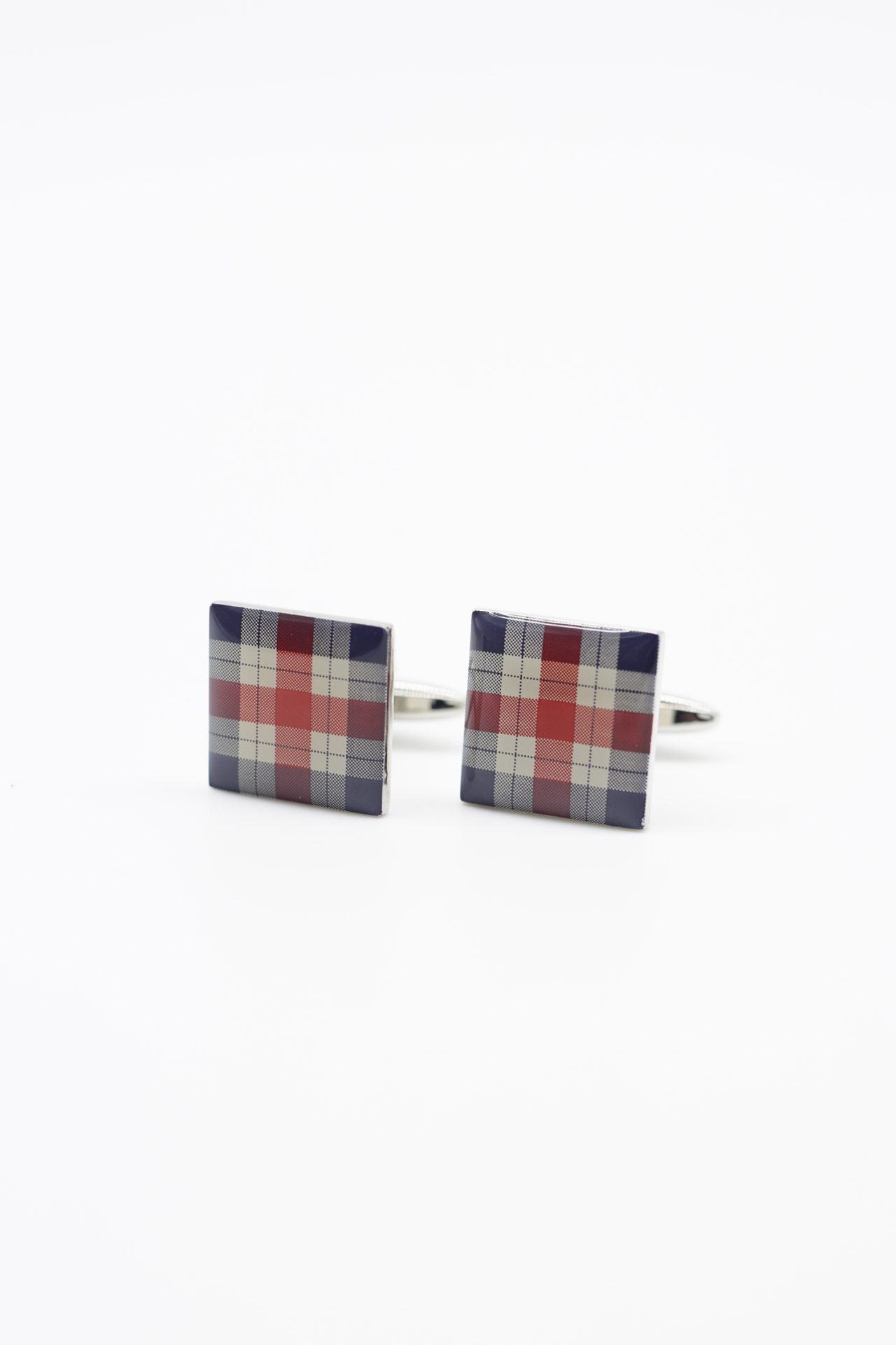 silver plaid cufflink dgrie