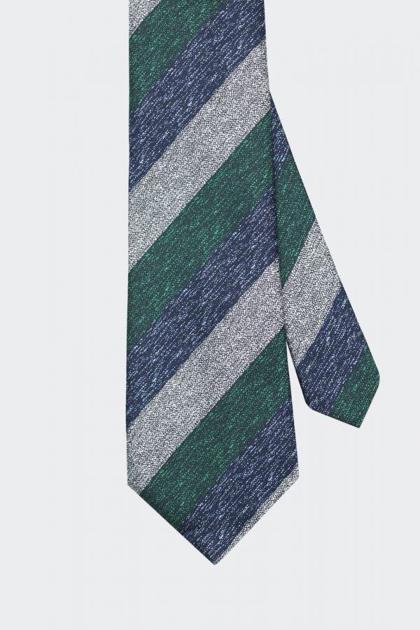 greenampnavy three tone awmimh stripe necktie dgrie