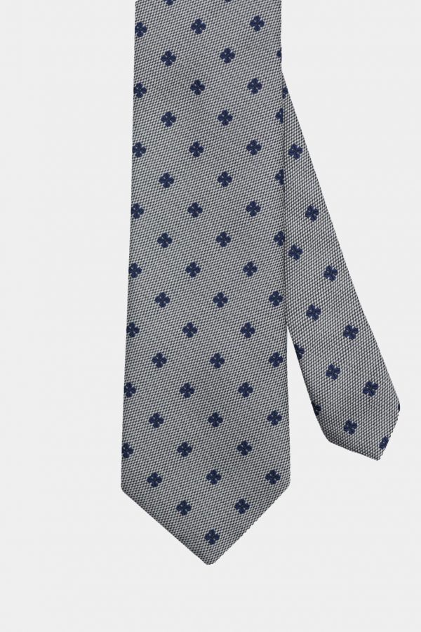 grey textured navys club necktie dgrie