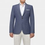 dgrie cerulean blue stripes half lining wool jacket dgrie