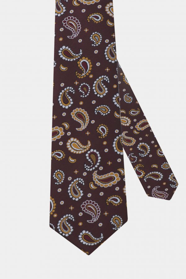 crimson paisley yellow necktie dgrie