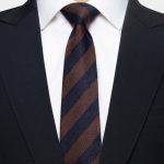 navy brown strip herringbone necktie dgrie