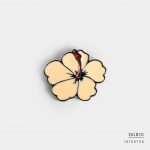 white hibicos flower brooch dgrie