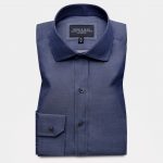 dgrie navy blue cotton linen herringbone shirt dgrie 1