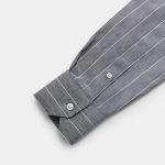 gray wt stripe cotton linen shirt dgrie