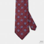 garnet red flower blue necktie dgrie