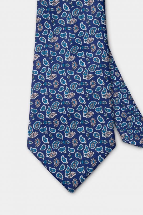 navy blue paisley mini necktie dgrie