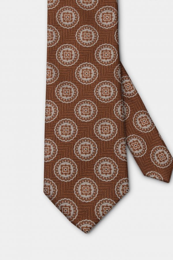 tawny brown flower necktie dgrie