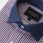 cotton triple tone stripes navy collar nr shirt dgrie 8