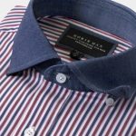 cotton triple tone stripes navy collar nr shirt dgrie 9