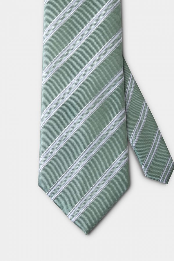 green twills white stripes necktie dgrie