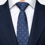 navy flower white dot red necktie dgrie 1