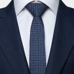 navy white check necktie dgrie 1