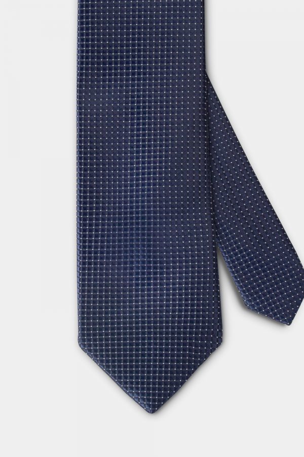 navyampwhite pokadot two tone necktie dgrie