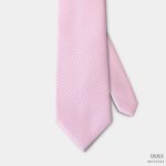 pink mini check white necktie dgrie