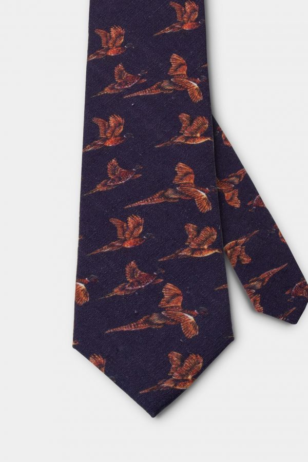 classic indigo blue bird 3 inch necktie dgrie