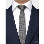 seaweed green flower on blueamporange square 3 inch necktie dgrie