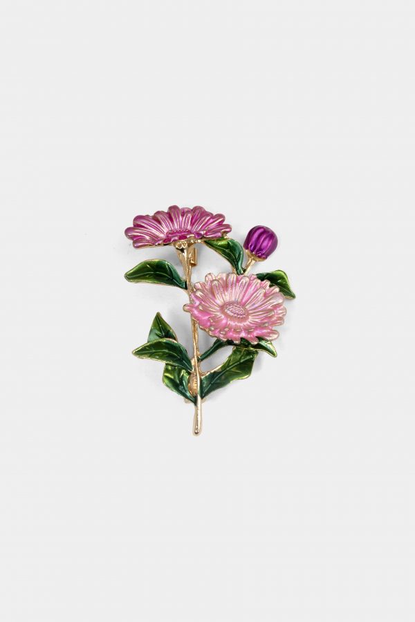 chrysanthemum pink flower brooch dgrie 1