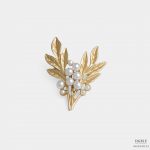 golden of leaf and pearl brooch dgrie 1