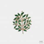 green leaf branch gold brooch dgrie