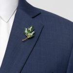 green leaf branch with white pearl gold brooch dgrie 1