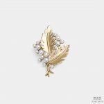 philodendron xanadu leaf gold brooch dgrie 1