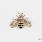 pink gold bee pearl daimond brooch dgrie