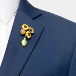 sunflowers in green vase brooch dgrie 1