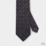 grey and black twill texture dot blueampbrown 3 inch necktie dgrie 1