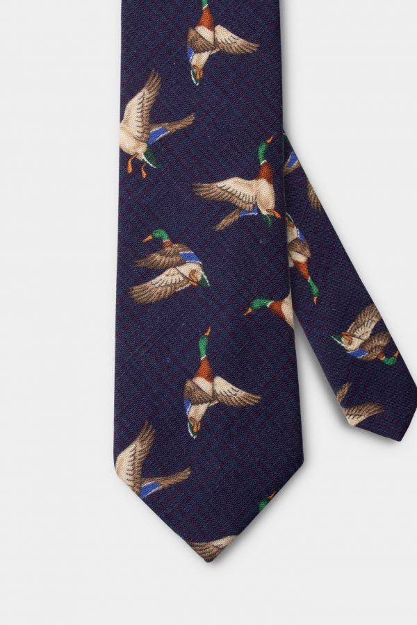 mallard duck indigo blue 3 inch necktie dgrie 1