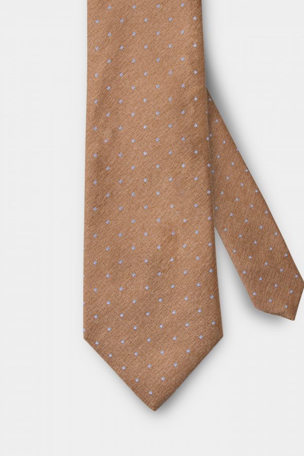 sand yellow mini polka dot necktie dgrie