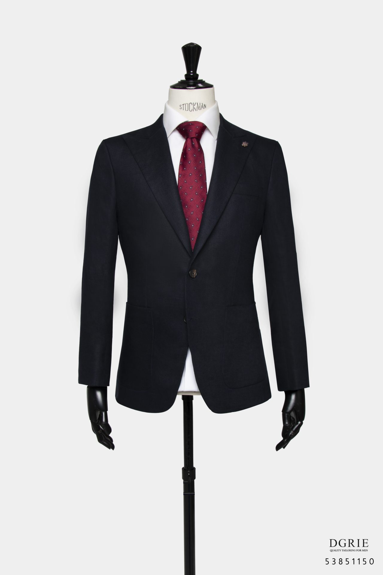 Dark Navy Wool Linen 2 Button D/N knot pin Peak Lapel Jacket-แจ็คเก็ต ...