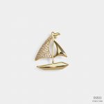 golden sailboat sparkle brooch dgrie