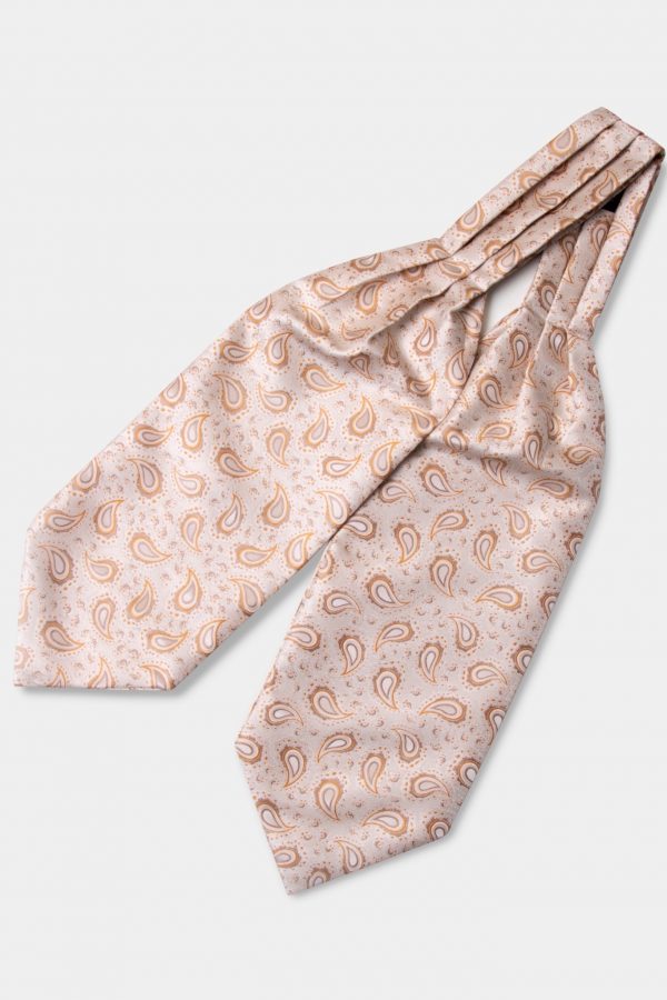 yellowampbiege paisley on cream yc ascot tie dgrie