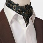 yellowampwhite paisley on green yg ascot tie dgrie 1