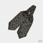 yellowampwhite paisley on green yg ascot tie dgrie